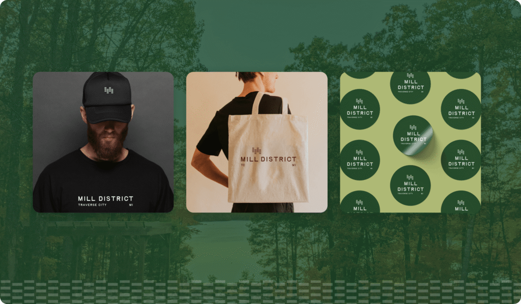 Mill District merchandise materials