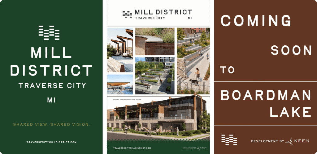 Mill District ground-breaking posters