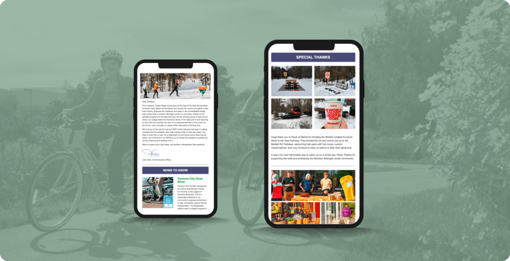 TART Trails email design samples